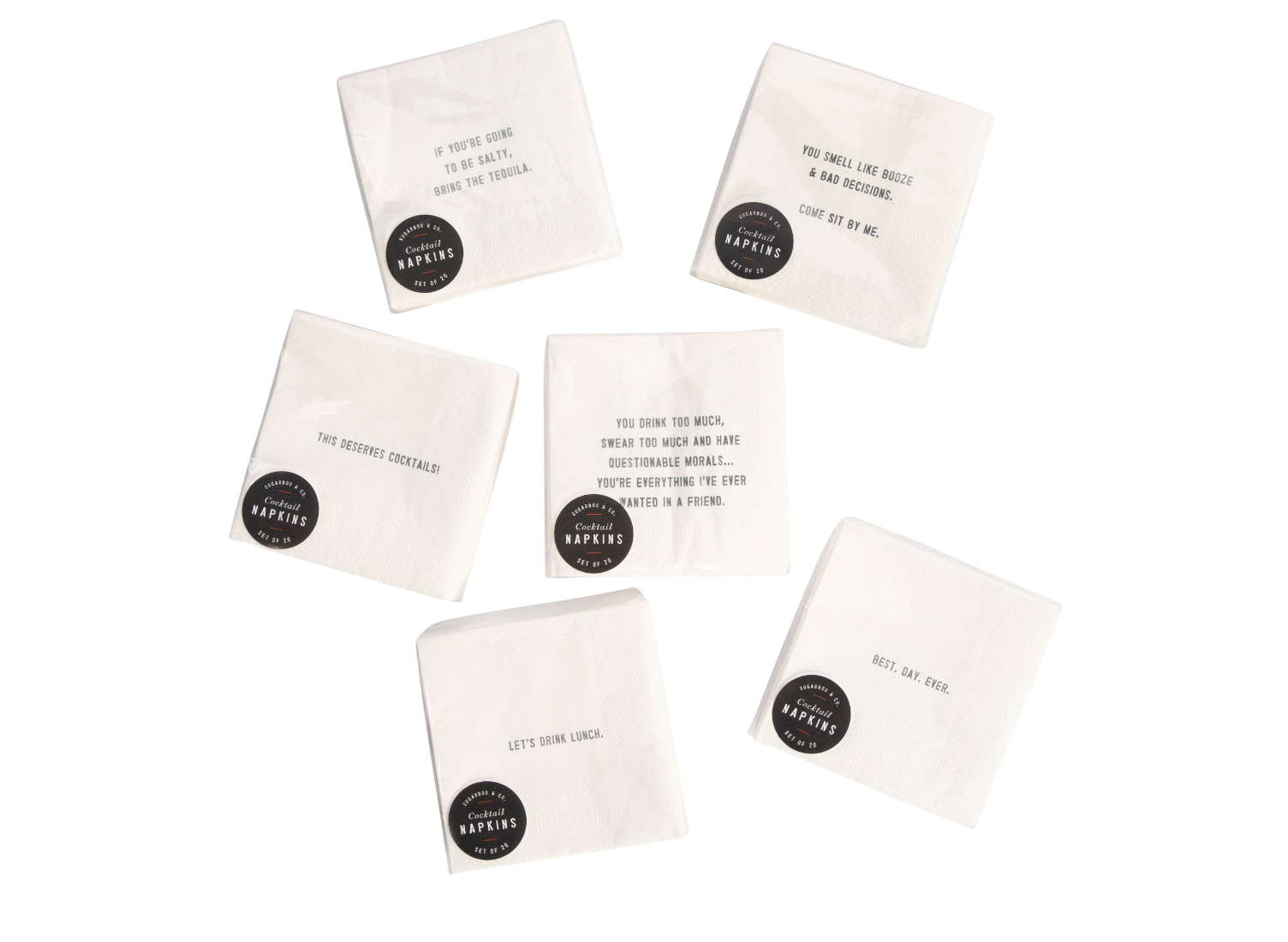 Let's Drink Lunch Cocktail Napkin Set (20pcs) 5" x 5"