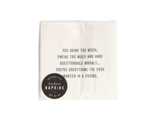 Wanted In A Friend Cocktail Napkin Set (20pcs) 5" x 5"
