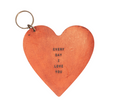 Every day I love you Leather Heart Keychain 3"x3"