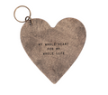 My whole heart for my whole life Leather Heart Keychain 3"x3"