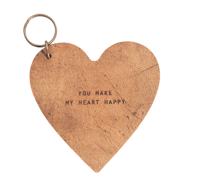 Leather Heart Keychain