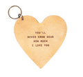 You'll never know dear Leather Heart Keychain 3"x3"