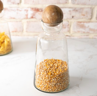 Glass Carafe w Wood Ball Top