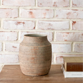Natural Stripe Ceramic Vase, 8"