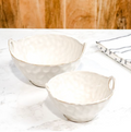 White Ceramic Bowl with Handle