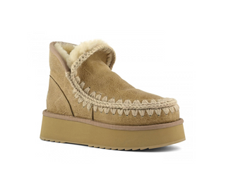 Mini Eskimo Platform Boot, Crackled Old Beige