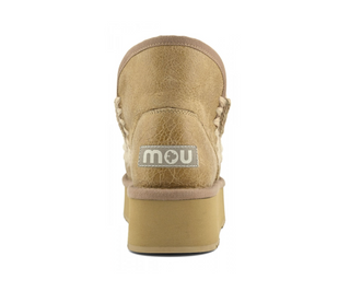Mini Eskimo Platform Boot, Crackled Old Beige
