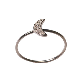 ***Silver Crescent Moon Ring - Size
