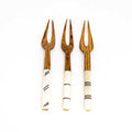 Simple Batik Olive Wood Fork, Assorted Stripes