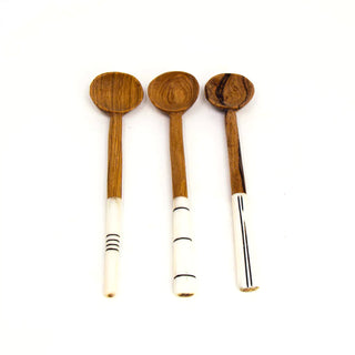 Simple Batik Olive Wood Spoon, Assorted Stripes