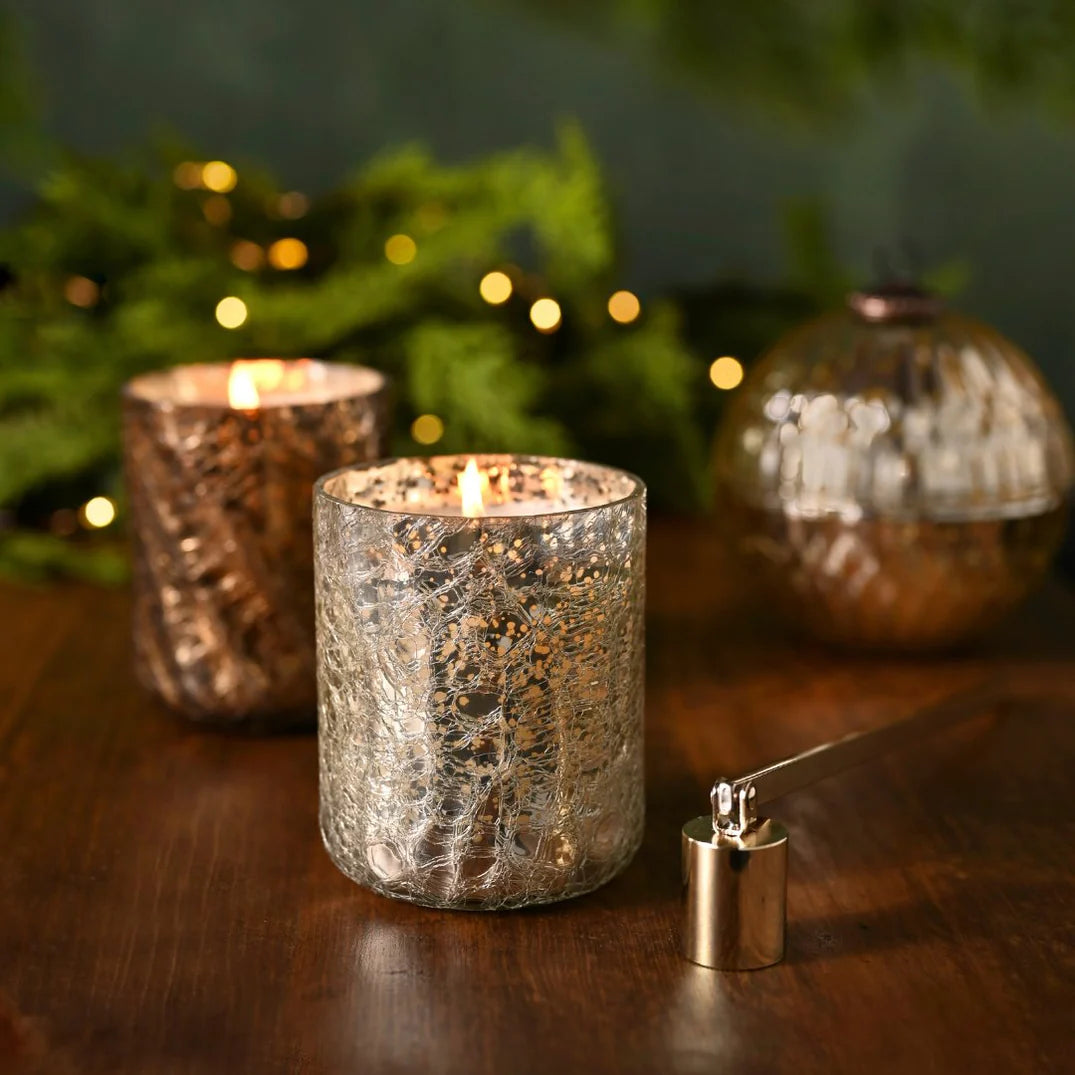 Balsam & Cedar Small Boxed Crackle Glass Candle