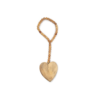 Small Heart Natural Wood Bead Strand