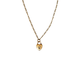 ***Small Heart Pendant (Always) Brass Necklace