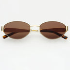 Soho Womens Oval Sunglasses Gold/Brown