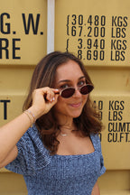 Soho Womens Oval Sunglasses Gold/Brown