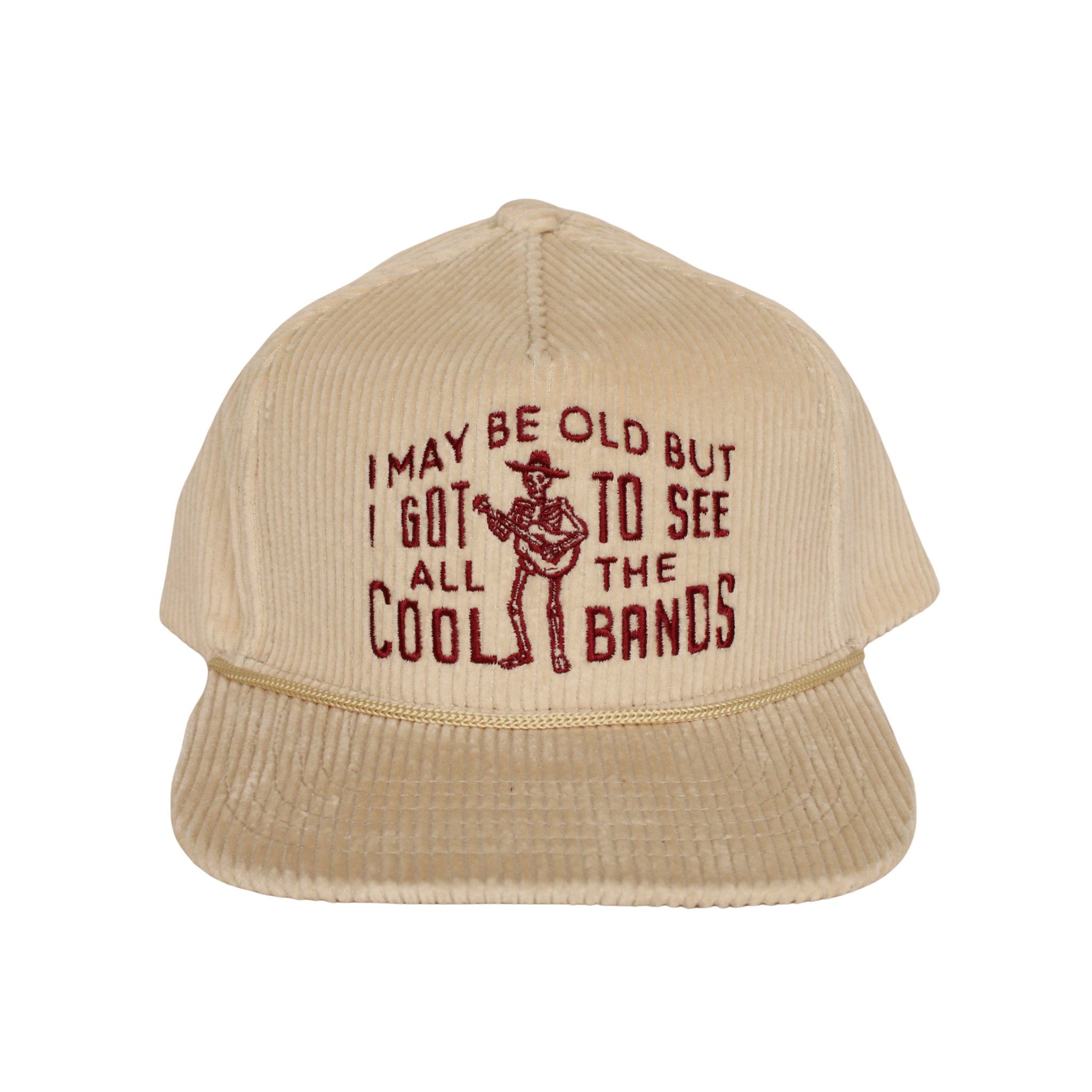 "Cool Bands" Corduroy Trucker Hat - Oatmeal