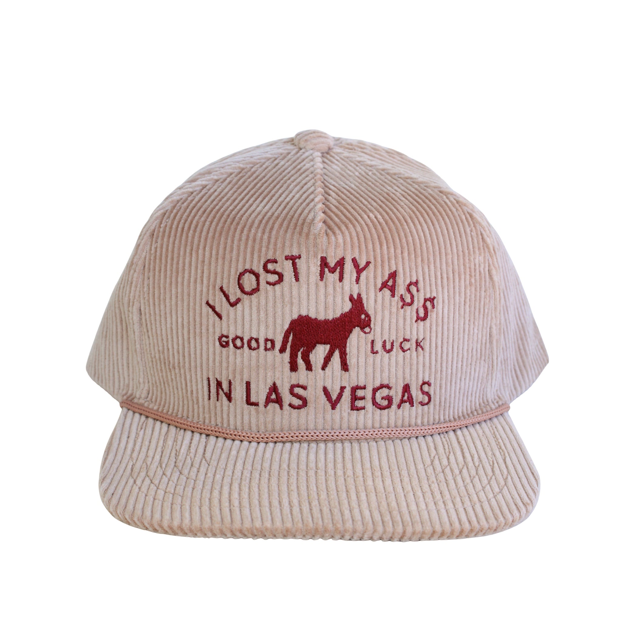 "I Lost My A$$" Corduroy Trucker Hat- Blush
