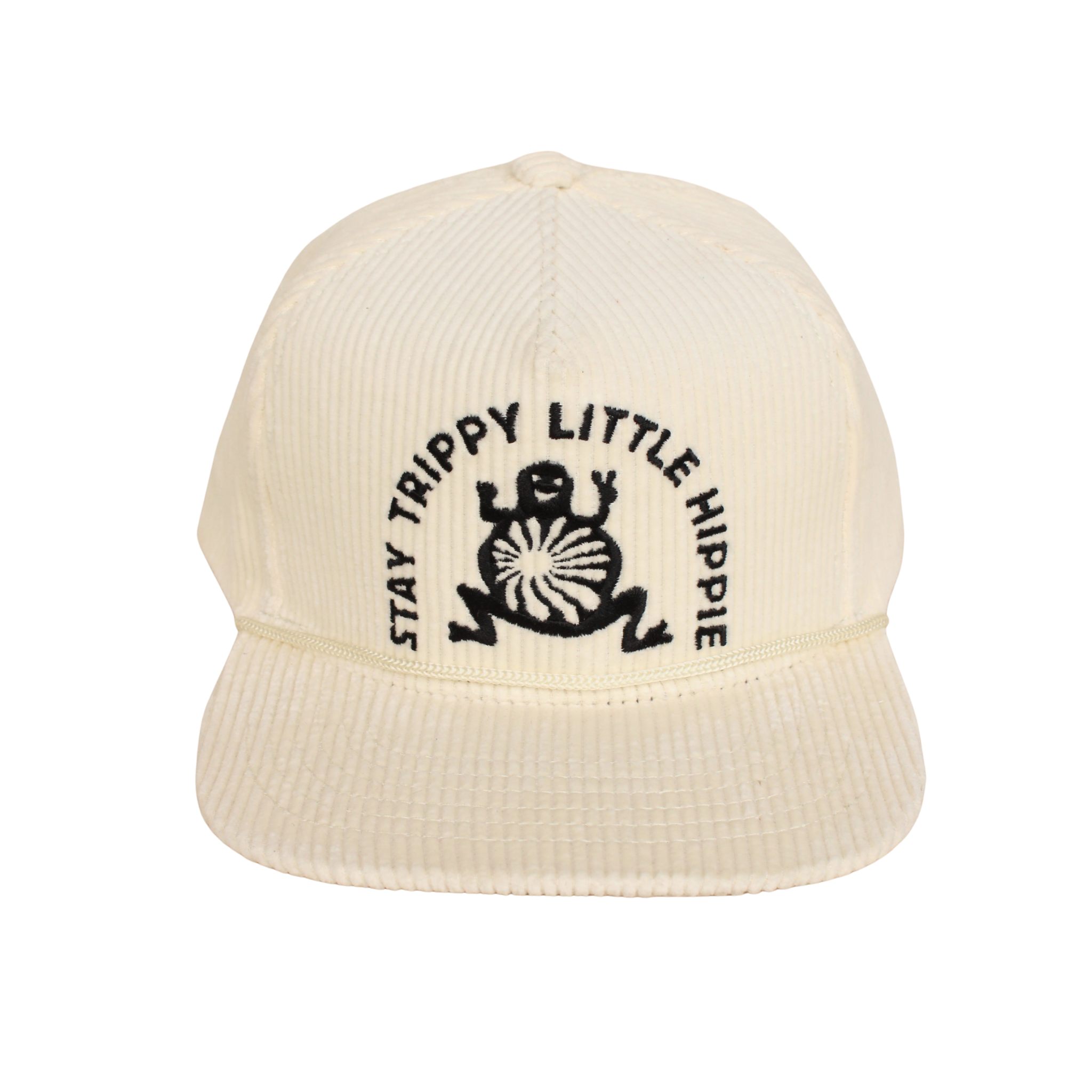 "Stay Trippy" Corduroy Trucker Hat- Cream