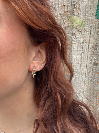 Dangle Post - Rose/ Labradorite