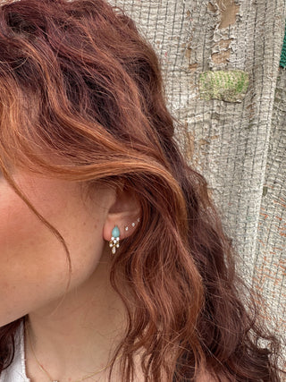 Dangle Post Pear Jade - Mint Earrings