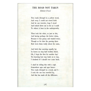 The Road Not Taken - Poetry Collection - Art Print