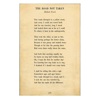 The Road Not Taken - Poetry Collection - Art Print