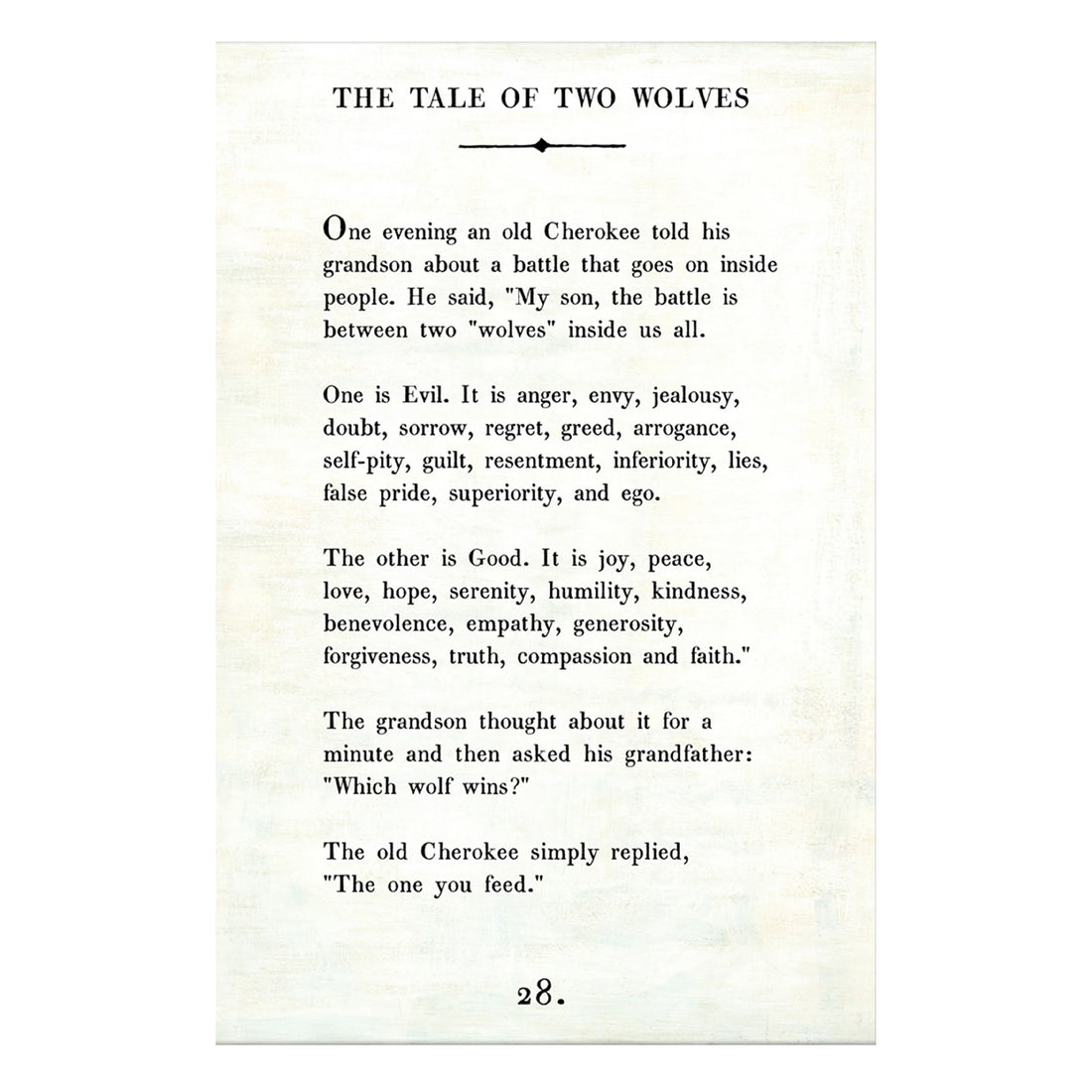 Two Wolves Chapter 2 The Tale of Two Wolves - Book Collection - Art Print – Sugarboo & Co
