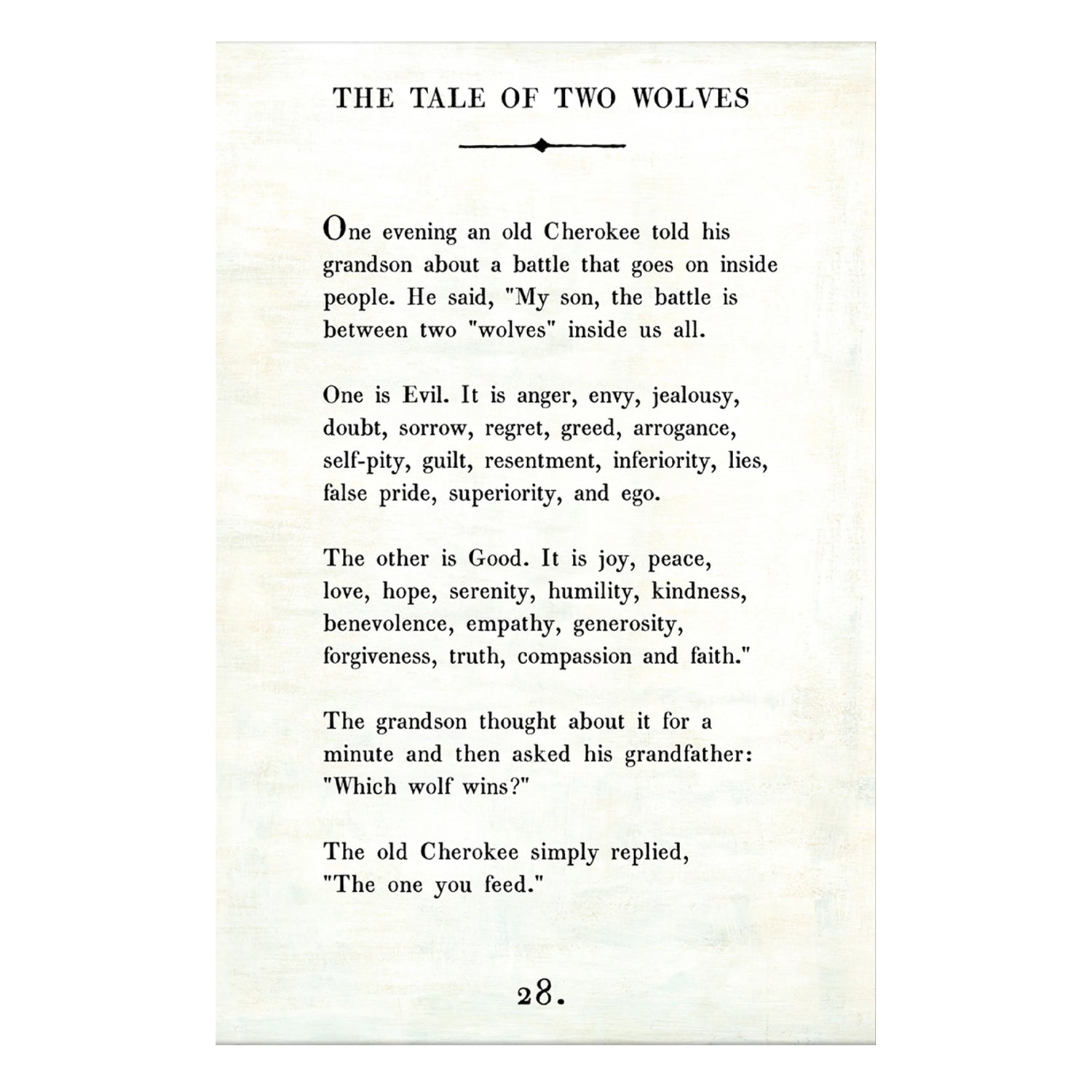 Two Wolves Book Back The Tale of Two Wolves - Book Collection - Art Print β Sugarboo & Co