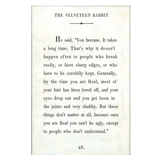 The Velveteen Rabbit - Book Collection - Art Print