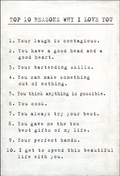 Top 10 Reasons I Love You - Art Print