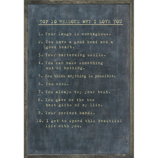 Top 10 Reasons I Love You (Grey Wood) - Custom Art Print