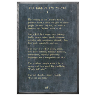 The Tale of Two Wolves - Book Collection (Grey Wood) - Art Print
