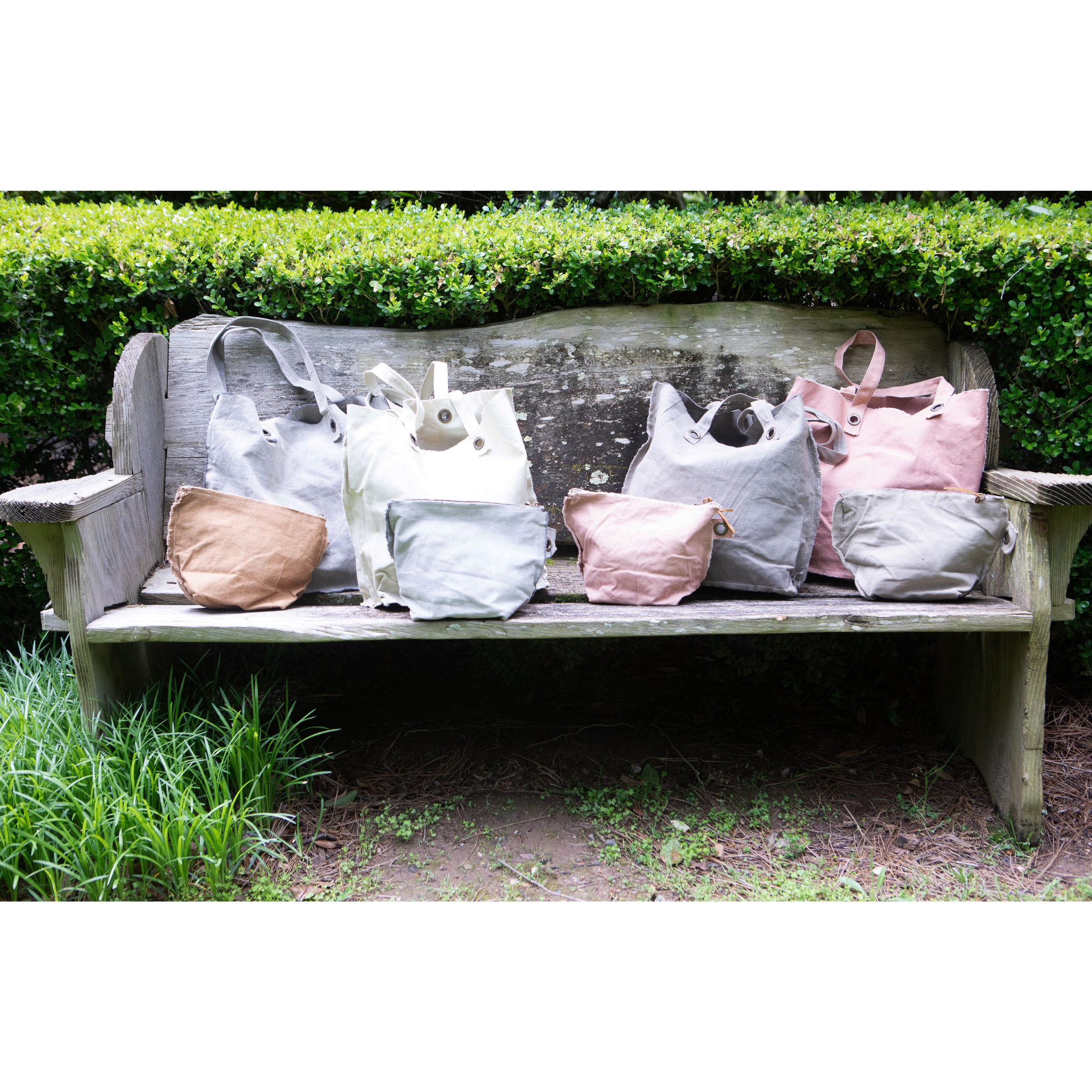 Washed Canvas Zip Bag- Sand