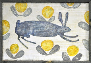 Happy Hare (Grey Wood) - Art Print