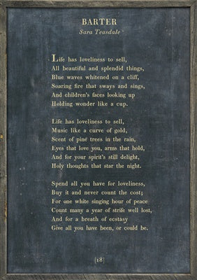 Barter Art Print - Poetry Collection