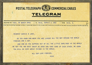 Custom Telegram Print (Grey Wood) - Art Print