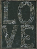 L-O-V-E in Black (Grey Wood) - Art Print