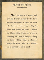 Prayer of Peace Art Print - Grey Wood