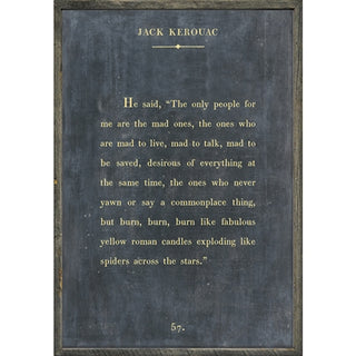 Jack Kerouac - Book Collection (Grey Wood) - Art Print