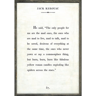 Jack Kerouac - Book Collection (Grey Wood) - Art Print