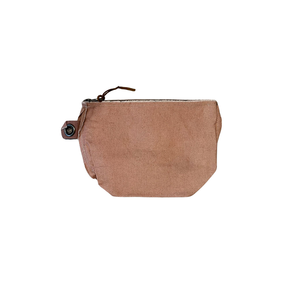 Washed Canvas Zip Bag- Rose