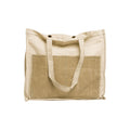 Distressed Canvas Two Tone Tote - Cream & Brown