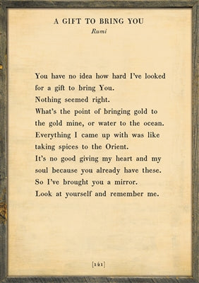 A Gift To Bring You Art Print - Poetry Collection