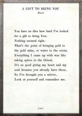 A Gift To Bring You Art Print - Poetry Collection