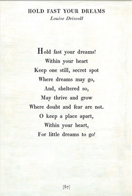 Hold Fast Your Dreams Art Print - Poetry Collection