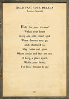 Hold Fast Your Dreams Art Print - Grey Wood