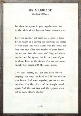 On Marriage Art Print