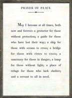 Prayer of Peace Art Print - Grey Wood