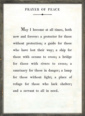 Prayer of Peace Art Print  (Grey Wood)