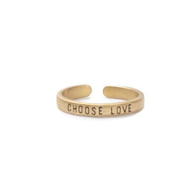 ***Choose Love Brass Ring - Adjustable